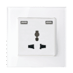 MULTI-FUNCT. SOCKET 16A WITH 2XUSB GLASS FRAME WH - Image 3