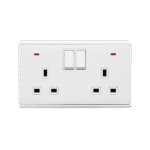 LONDON DOUBLE SOCKET WITH 1P BUTTON SWITCH NEON WH - Image 5