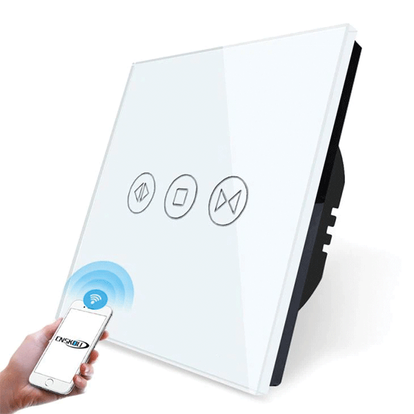 WH-48 Elmark Wi-Fi Smart Touch Διακόπτης Κουρτίνας Λευκός (195011/WH) - Image 1