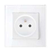 FRENCH TYPE SOCKET 16A GLASS FRAME WHITE+C. BOX