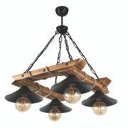 PDT 2060-4 ΤΕΤΡΑΓΩΝΗ ΞΥΛΙΝΗ ΒΑΣΗ  ΜΕ ΚΑΜΠΑΝΑ ΚΑΠΕΛΑ 4xΕ-27