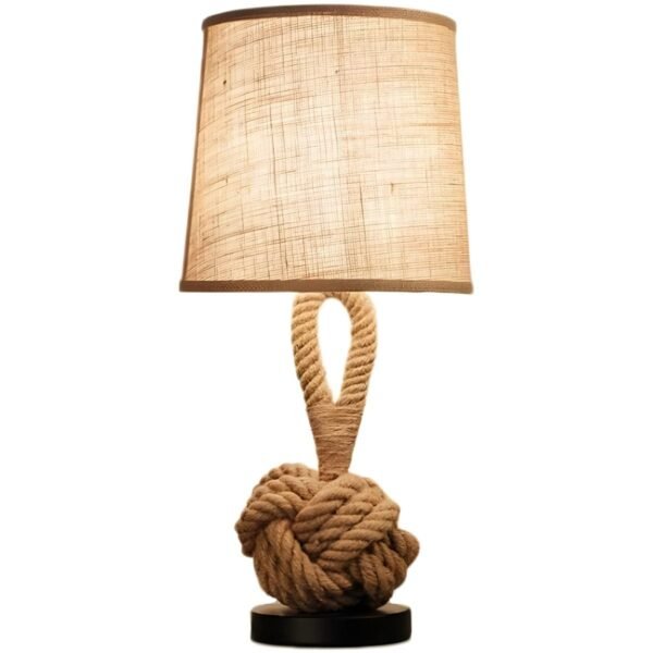 100043 NAVAL Επιτραπέζιο Φωτιστικό Πορτατίφ 1xE27 Μπεζ με Σχοινί – Φυσικό Design για Ζεστή Ατμόσφαιρα (Ø29 x Υ59.5cm) - Image 4