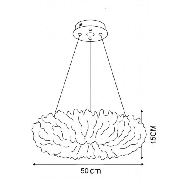 100069 ROMA Κρεμαστό Φωτιστικό Οροφής Πολύφωτο 6xE27 Μεταλλικό με Πούπουλα Λευκό Φ50 x Υ120cm - Image 3