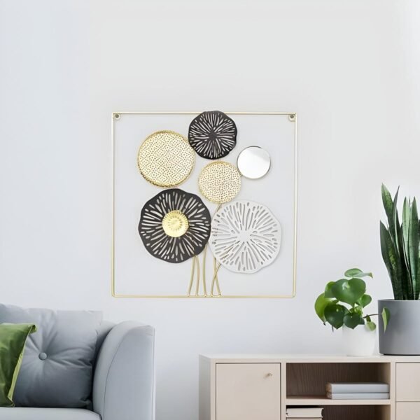 101325 Μεταλλικό Διακοσμητικό Τοίχου Flower-A 45x45CM - Image 2