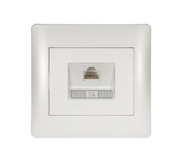 112816E-2 RHYME ΠΡΙΖΑ ΤΗΛΕΦΩΝΟΥ RJ45(CAT6E) ΛΕΥΚΟ ΜΕΤΑΛΛΙΖΕ - Image 1