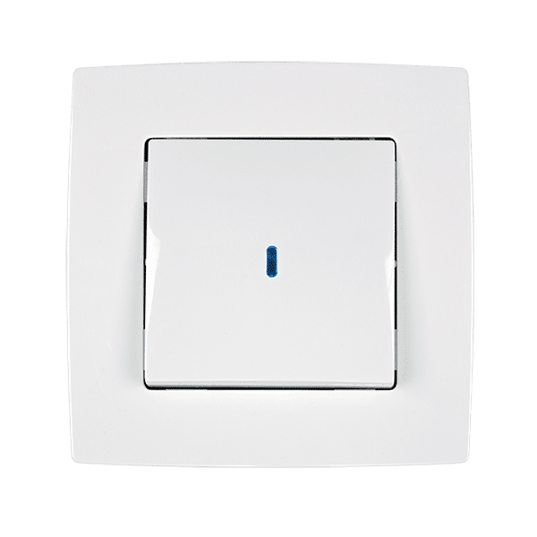 190021L-2 CITY ΜΟΝΟΣ ΔΙΑΚΟΠΤΗΣ ΜΕ ΛΥΧΝΙΑ Α/Ρ ΛΕΥΚΟ ΜΕΤΑΛΛΙΚΟ - Image 1