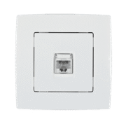 Elmark Πρίζα Τηλεφώνου RJ11 Λευκή Μεταλλιζέ – CITY (190261)