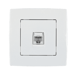 Elmark Πρίζα Τηλεφώνου RJ11 Λευκή Μεταλλιζέ – CITY (190261)