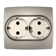 Elmark Πρίζα Σούκο Διπλή Σαμπανιζέ Μεταλλιζέ με Βίδα – CITY (190372S)