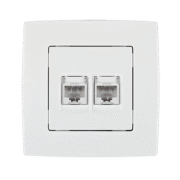 Elmark Διπλή Πρίζα Υπολογιστή Λευκή Μεταλλιζέ – CITY (190711)