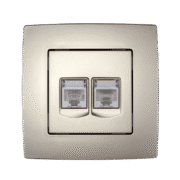 Elmark Διπλή Πρίζα Υπολογιστή RJ45 Σαμπανιζέ Μεταλλιζέ – CITY (190712)