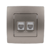 Elmark Πρίζα Πληροφορικής RJ11 + RJ45 Λευκή Μεταλλιζέ – CITY (190731)