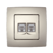 Elmark Πρίζα RJ11 + RJ45 Σαμπανιζέ Μεταλλιζέ – CITY (190732)