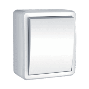 Elmark Μονός Διακόπτης Αλέ-Ρετούρ СХ.6 IP44 Λευκός – Επιτοίχιος (191021)