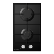 Elmark Εντοιχιζόμενη Εστία Αερίου 2 Ζωνών 30cm Μαύρη Γυάλινη EL-30GB095 (Produced for ELMARK by Midea)