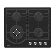 Elmark Εντοιχιζόμενη Εστία Αερίου 4 Ζωνών 60cm Μαύρη Με WOK EL-60GH096W (Produced for ELMARK by Midea)