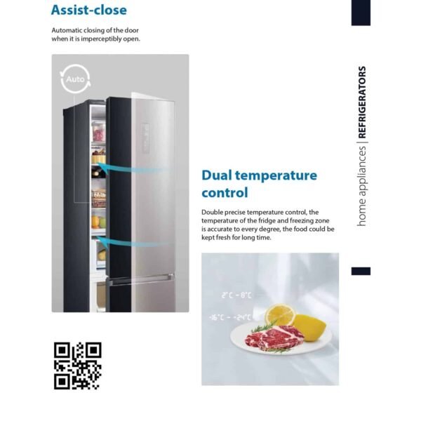 Elmark EL-403R Ψυγείο/Καταψύκτης Combi No Frost 310L Inox Ύψους 1.88m (Produced for ELMARK by Midea) - Image 3