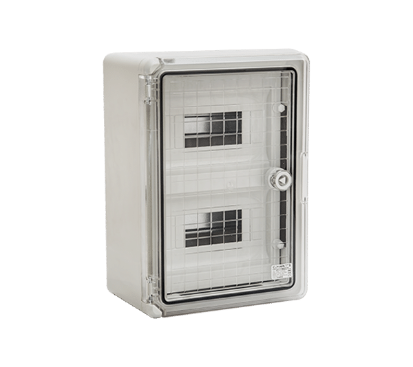 5322535150-2 ΠΛΑΣΤΙΚΟΣ ΠΙΝΑΚΑΣ ABS PP 3112 18 ΘΕΣΕΩΝ IP 65 - ΔΙΑΦΑΝΗ ΠΟΡΤΑ - Image 1