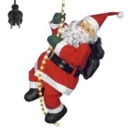 60cm Χριστουγεννιάτικο Διακοσμητικό με Άγιο Βασίλη Φωτιζόμενο Λευκό Θερμό