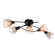 AMBIX ΣΠΟΤ 5XE14 ΜΑΥΡΟ/ΧΑΛΚΟΣ