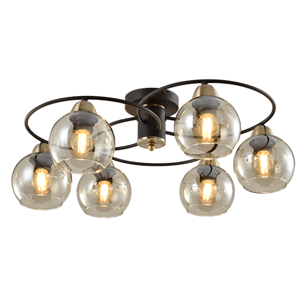 955JAY6-1 JAY ΠΟΛΥΦΩΤΟ 6XE27 ΜΑΥΡΟ/ΜΠΡΟΝΖΕ - Image 1