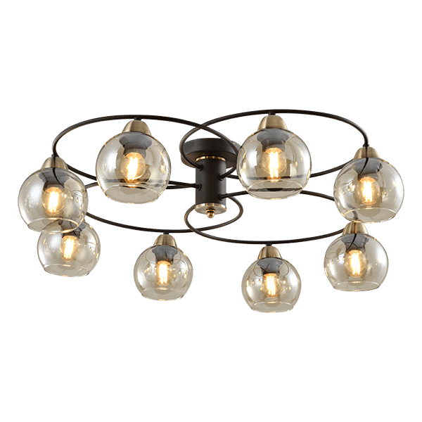 955JAY8-1 JAY ΠΟΛΥΦΩΤΟ 8XE27 ΜΑΥΡΟ/ΜΠΡΟΝΖΕ - Image 1