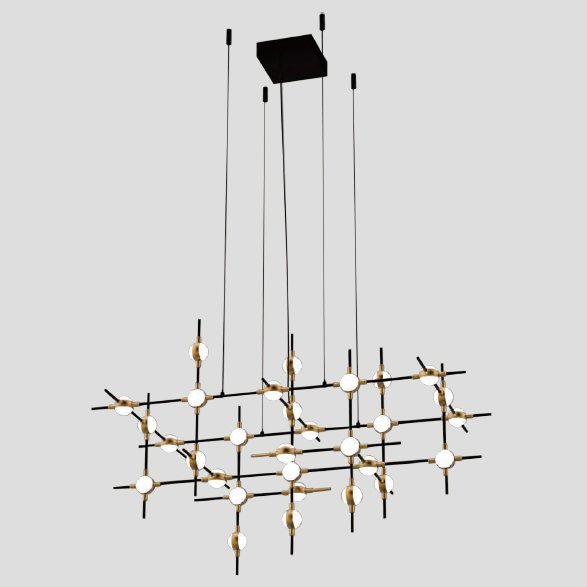 955MODULAR7230PGD MODULAR LED PENDANT 72W 3000K, BLACK+GOLD - Image 1