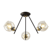 RICK ΠΟΛΥΦΩΤΟ 3XE27 ΜΑΥΡΟ MAT/ΜΠΡΟΝΖΕ