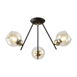 RICK ΠΟΛΥΦΩΤΟ 3XE27 ΜΑΥΡΟ MAT/ΜΠΡΟΝΖΕ