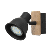 RIKO ΣΠΟΤ 1xGU10 ΜΑΥΡΟ/ΞΥΛΟ