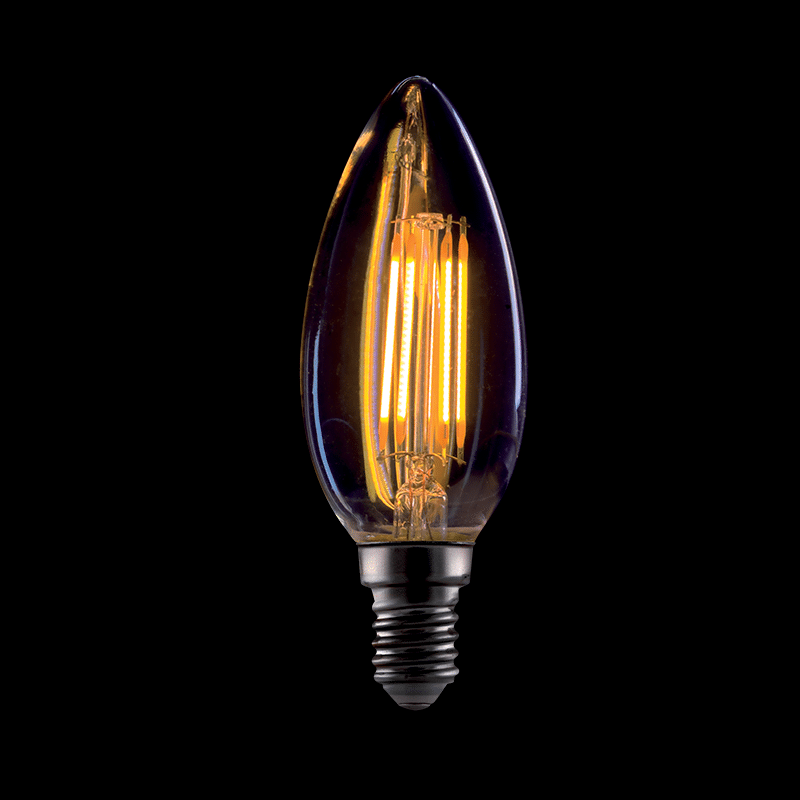 99LED772SD LED Vintage Bulb C37 4W E14 Dimmable Θερμό Λευκό (2800-3200K) Smoked Glass - Image 1