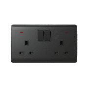 LONDON DOUBLE SOCKET WITH 1P BUTTON SWITCH NEON AN