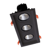 ΤΡΙΠΛΟ ΚΙΝΟΥΜΕΝΟ LED ΣΠΟΤ 3X15W 230V 3000K ΜΑΥΡΟ