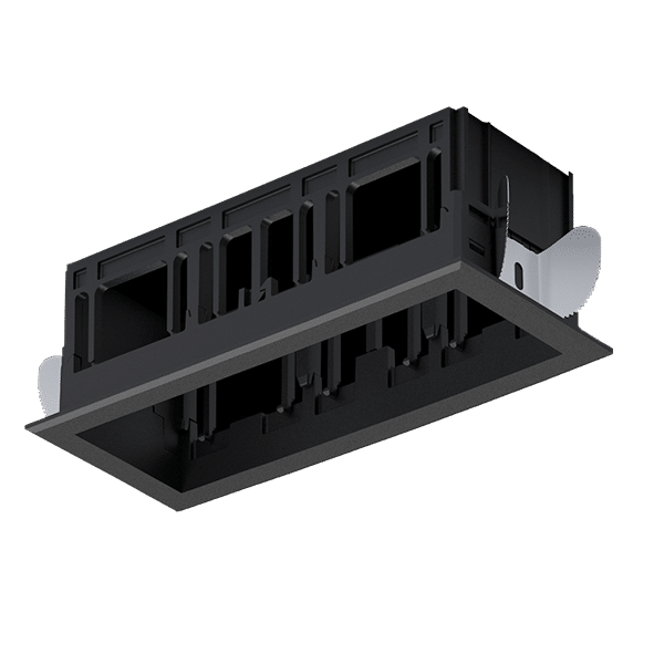 BL-338 MODENA 3 MODULE RECESSED BOX WITH FRAME BLACK - Image 1