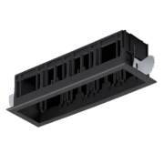 MODENA 4 MODULE RECESSED BOX WITH FRAME BLACK