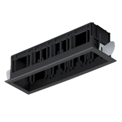 MODENA 4 MODULE RECESSED BOX WITH FRAME BLACK