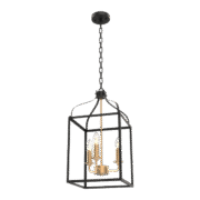 IZABEL ΚΡΕΜΑΣΤΟ ΦΩΤΙΣΤΙΚΟ 3XE27 ΜΑΥΡΟ MAT/ΧΡΥΣΟ