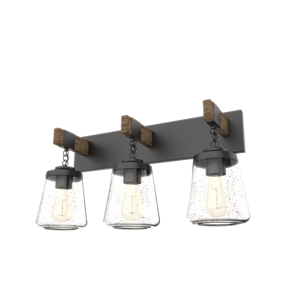 BL-683 PAOLA ΑΠΛΙΚΑ 3XE27 ΜΑΥΡΟ MAT/ΞΥΛΟ - Image 1