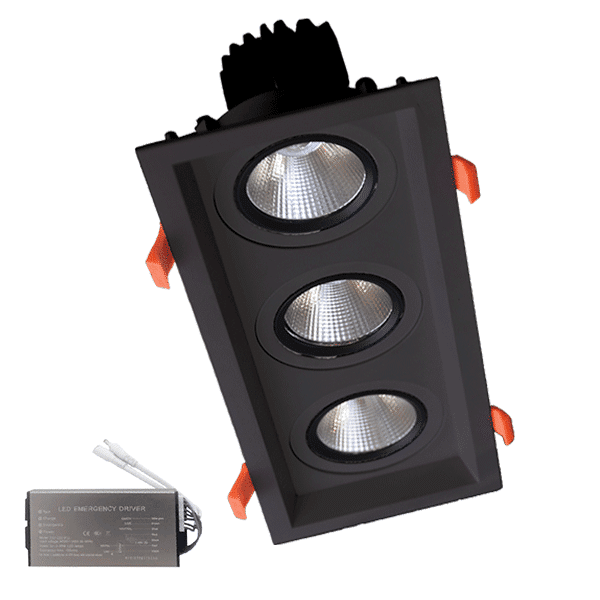 BLE-14 ΤΡΙΠΛΟ LED ΣΠΟΤ 3X15W 230V 3000K BL+ΚΙΤ ΑΣΦΑΛΕΙΑΣ - Image 1