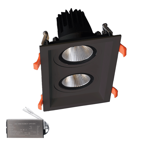 BLE-20 ΔΙΠΛΟ LED ΣΠΟΤ 2X30W 230V 3000K BL+ΚΙΤ ΑΣΦΑΛΕΙΑΣ - Image 1