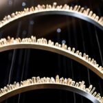 CORONA LED PENDANT 104W 3000K 860MM, GOLD - Image 3