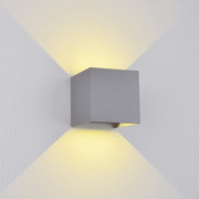 LED ΑΠΛΙΚΑ ΤΕΤΡΑΓΩΝΗ 2X5W 4000K IP54 ΓΚΡΙ