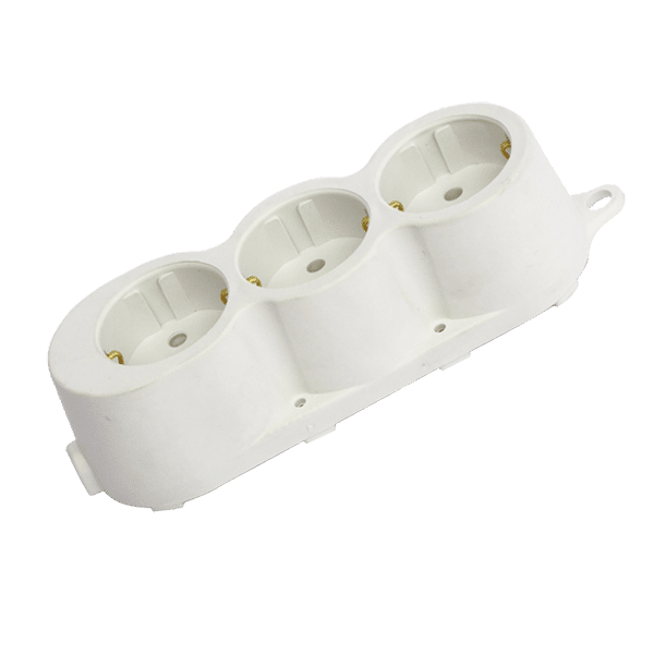 WH-370 ELMARK Πολύμπριζο Τριπλό Χωρίς Καλώδιο 16A Λευκό (192120/WH) - Image 1