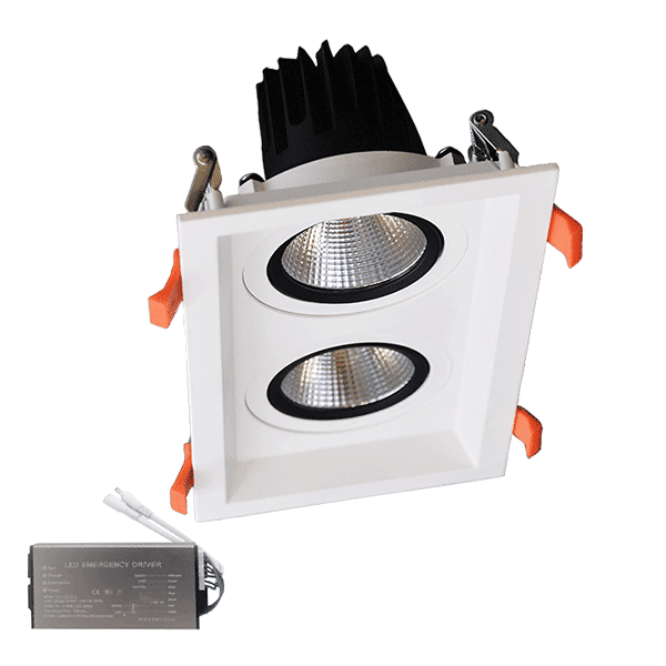 WHE-29 ΔΙΠΛΟ LED ΣΠΟΤ 2X15W 230V 3000K WH+ΚΙΤ ΚΙΤ ΑΣΦΑΛΕΙΑΣ - Image 1