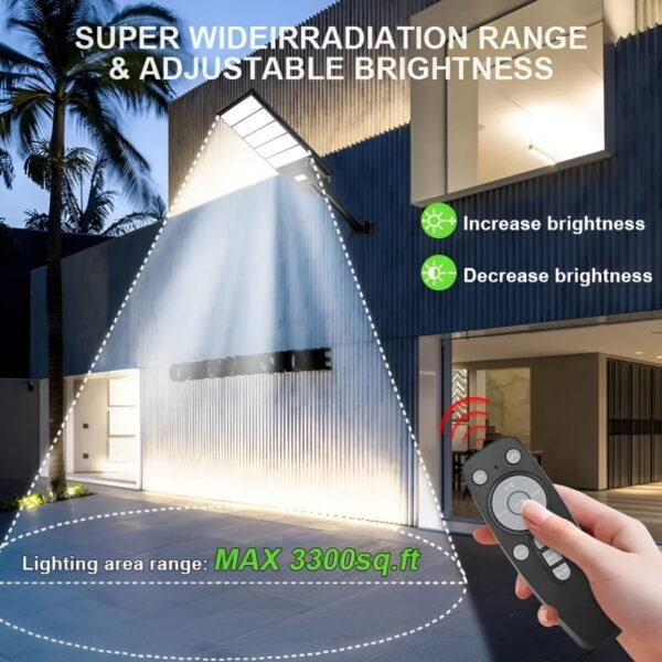 Ηλιακός Προβολέας Δρόμου 500W με Τηλεχειριστήριο και Αδιάβροχη Προστασία IP65 – WL-SSL-S05 - Image 4