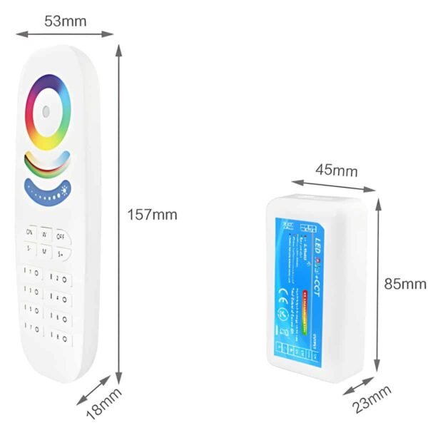 101540 Χειριστήριο LED RGB+CCT 2.4GHz Full Touch 8 Ζώνες DC12-24V 5CH 4A - Image 3