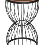 TBH-08 BK ΤΡΑΠΕΖΑΚΙ ΜΑΥΡΟ ΗΜΙΚΥΚΛΙΟ ΠΛΕΓΜΑ ΜΕ ΞΥΛΟ