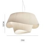 LG-7244 Retro Υφασμάτινο Κρεμαστό Φωτιστικό D50xH32cm Λευκό Ε27x3 - Image 2