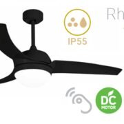 ΑΝΕΜΙΣΤΗΡΑΣ ΟΡΟΦΗς IP55 +ΦΩΣ ΤΗΛ .52" ΜΑΥΡΟ RHEA
