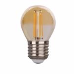 100172 Filament G45 Γλομπάκι LED Ε27 2 Watt Amber Γυαλί